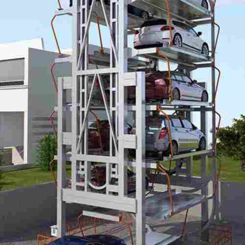 White Rust-Proof Heavy-Duty Iron Floor-Mounted Tower Car Parking Lift
