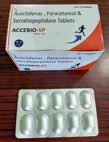 Accebio Sp Aceclofenac, Paracetamol And Serratiopeptidase Tablets, 10 X 10 Tablets 