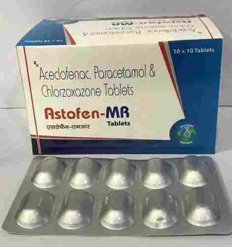 Aceclofenac Paracetamol And Chlorzoxazone Tablets, 10x10 Tablets Pack