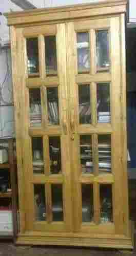 Termite Resistance Brown Color Plain Design Wooden Plywood With Glass Doors Almirah 