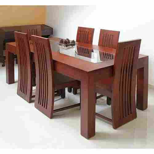 Termite Resistance Brown Color Wooden Plywood Furniture 8 Seater Dining Table Set