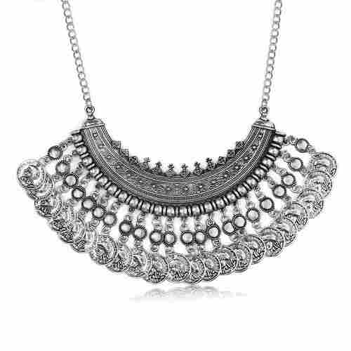 Women Elegant Look Party Wear Designer Silver Plated Beautiful Oxidized Necklace