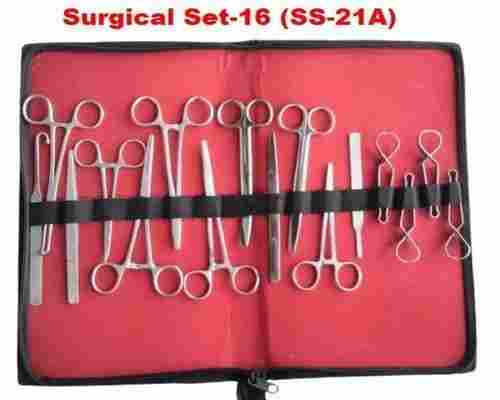 Durable Stainless Steel Surgical Set, Set Content 16 Pieces