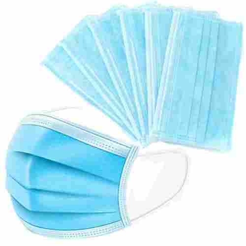 Non Woven Fabric Light Weight Comfortable Blue Disposable Face Mask With Ear Loop