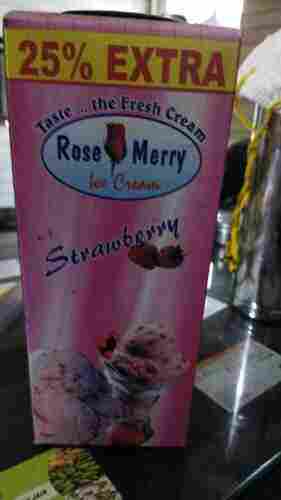 1250 Ml Packaging Size Rectangular Shape Rose Merry Delicious , Strawberry Flavor Ice Cream