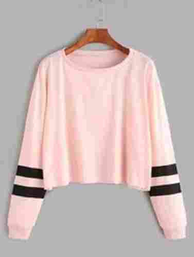 Girl Casual Wear Skin Friendly Full Sleeves Comfortable Stylish Plain Pink And Black Huddy Top