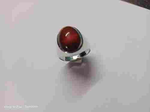 Men Light Weight Comfortable Stylish Fashionable Natural Red Stone Silver Rings 