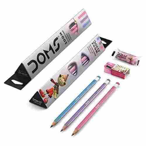 Pack With 1 Sharpener And 1 Eraser Doms Zoom Triangular Shaped Dark Pencil