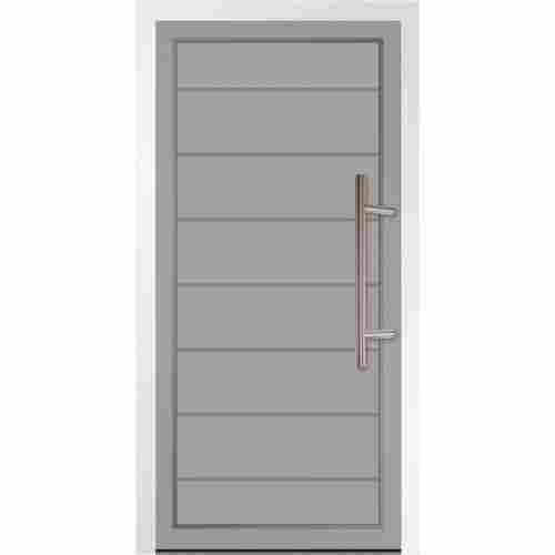 Grey Rectangle Shape Medium Size Plain Design Aluminium Door 