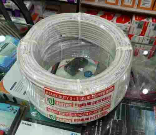 Energy Efficient And Heat Resistance Flexible White Cctv Camera Cable Wire 