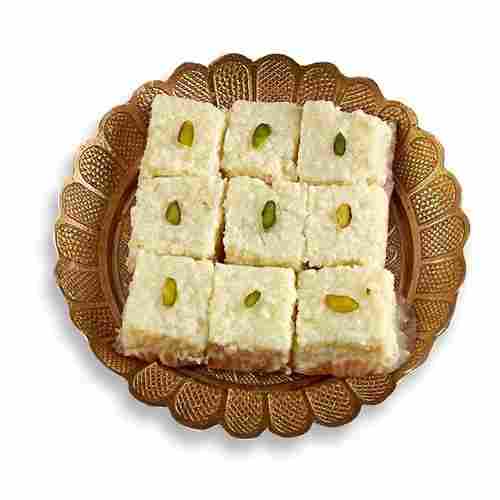 Square Shaped Sweet And Tasty White Malai Barfi For Dessert