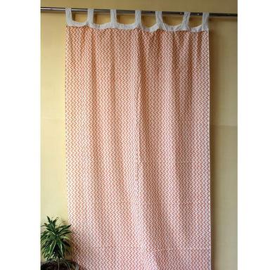 Pink Shrink Resistance Lightweight Light-Filtering Zigzag Printed White Bedroom Curtain