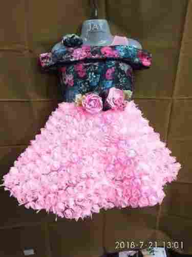 Kids Party Wear Comfortable Fashionable Beautiful Designer Pink Frocks 