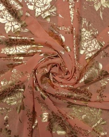 Washable Beautiful And Elegant Comfortable Peach Printed Cotton Blend Fabric