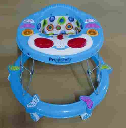 Comfortable Easy To Hold Light Weight Durable Round Sky Blue Baby Walker 
