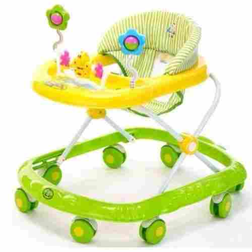 Strong Light Weight Comfortable Long Lasting Green And Yellow Baby Walkers 