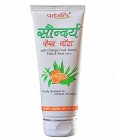 Natural And Herbal Ingredients Made Patanjali Saundarya Face Wash For All Type Skin Color Code: White