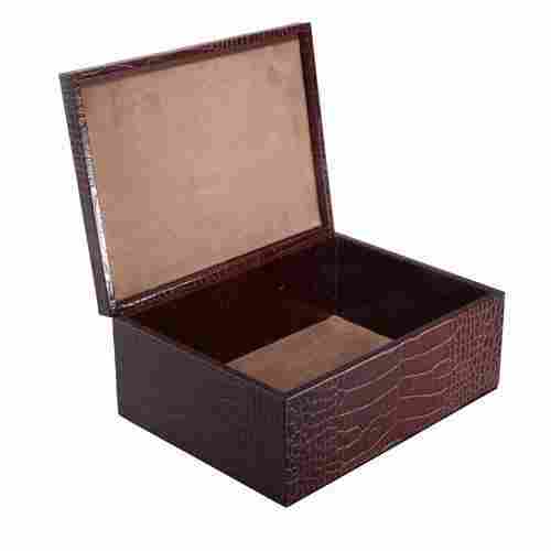 Strong Elegant Looking Easy To Carry Rectangle Brown Leather Box