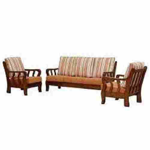 Brown Strong And Durable Termite-Proof 5 Seater Polished Wooden Sofa Set
