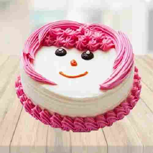 Tasty Delicious Egg Less And Fresh Pink And White Designer Birthday Cake 1 Kg