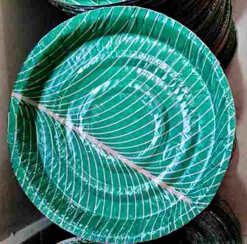 100 Percent Eco Friendly Green Rounded Plain Disposable Paper Plate For Party