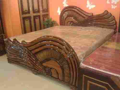 Termite Resistant Long Lasting Durable Comfortable Brown Wooden Double Bed