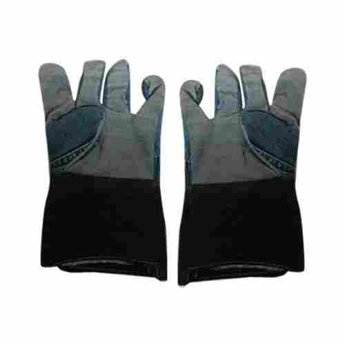 Skin Friendly Light Weight Full Fingers Plain Black Leather Safety Hand Gloves