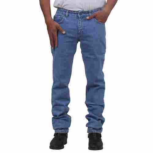Straight And Adjustable Cotton Blue Denim Basic Plain M Stone Men'S Jeans 