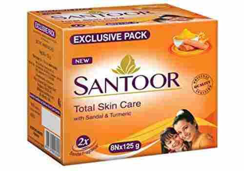 Long Lasting Fragrance Santoor Sandal And Turmeric Total Skin Care Bath Soap