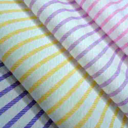  42 Cm Width Multicolor Unstitched Striped Printed Cotton Shirting Fabric