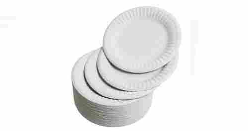 White 7 Inch Round Shape Plain Disposable Paper Plates 
