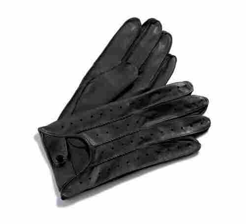 Flexible Chemical And Heat Resistant Skin Friendly Black Driving Leather Gloves