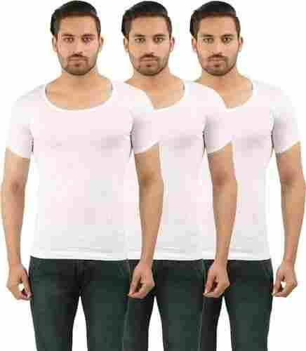 Plain White With Short Sleeved Thermal Vest Pack Of 3 Pieces