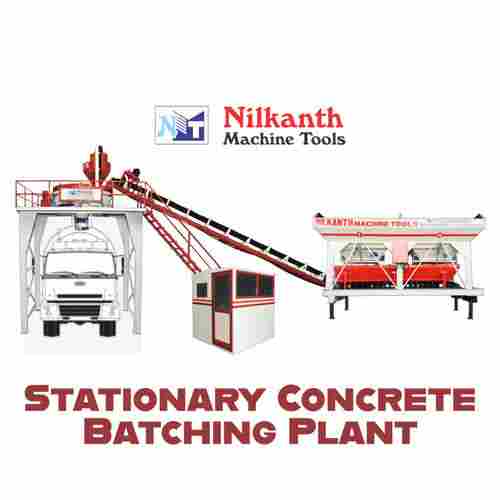 Color Coated Mild Steel Fully Automatic Stationary Concrete Batching Plant