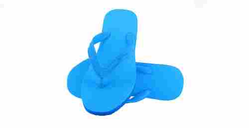  Sky Blue Plain Pattern Mu Material Slip-On Relaxo Rubber Slippers