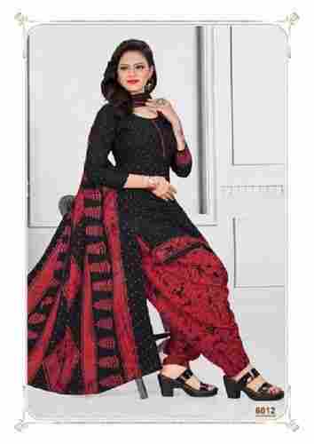 Micro Synthetic Crepe Printed Salwar Suits Fabric For Daily And Formal Wear