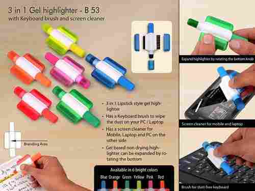 B53 a   Gel Highlighter with Keyboard Brush and Screen Cleaner