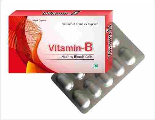 Orange Vitamin-B Complex Capsule Healthy Bloods Cells 10x10 Size