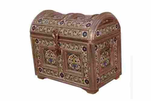 Wooden Body Material Rectangular Brown Handicraft Designer Jewellery Box