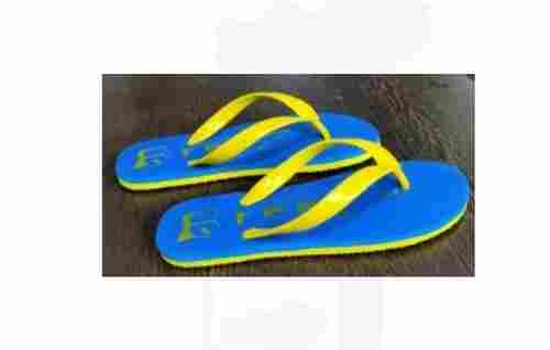 Yellow And Blue Comfortable Rubber Slip On Men Slippers
