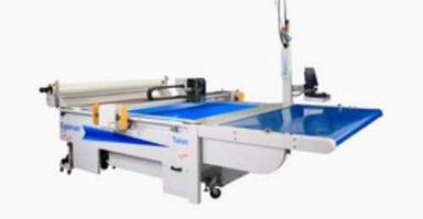 Steel Automatic Fabric Cutting Machine For Textile Industry Usage, Blue And White Color