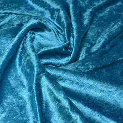Delicate Tear Resistant Lightweight Soft Smooth Skin Friendly Blue Polyester Velvet Fabric 