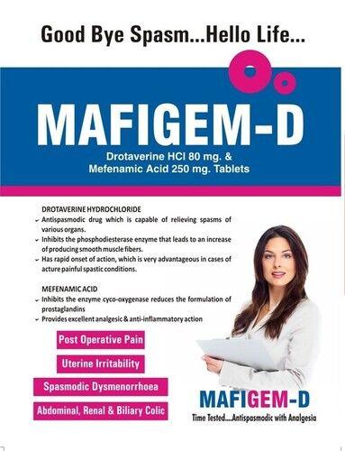 General Medicines Mafigem-D Tablets (Drotaverine Hci 80Mg & Mefenamic Acid 250Mg)