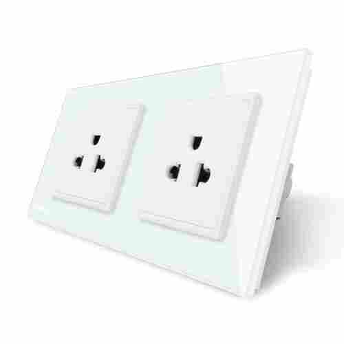 Plastic Airfit Two+One Multiplexer Electrical Socket Pvc White Switch Board 