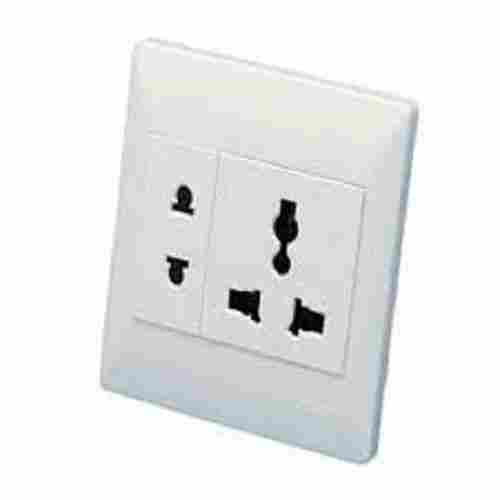 Heavy Duty Strong Highly Efficient Durable Rectangular White Electrical Socket 