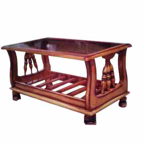 Durable Termite Resistance Rectangular Simple Brown Wooden Center Table