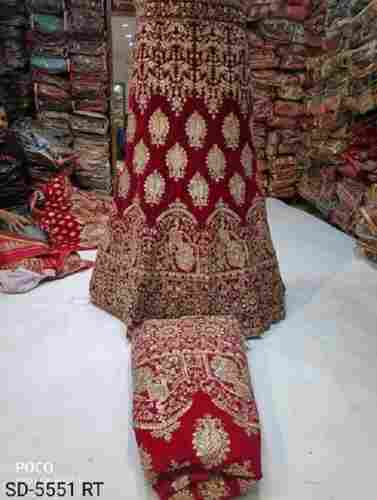 Ladies Stunning And Stylish Embroidered Bridal Red Lehenga Choli 