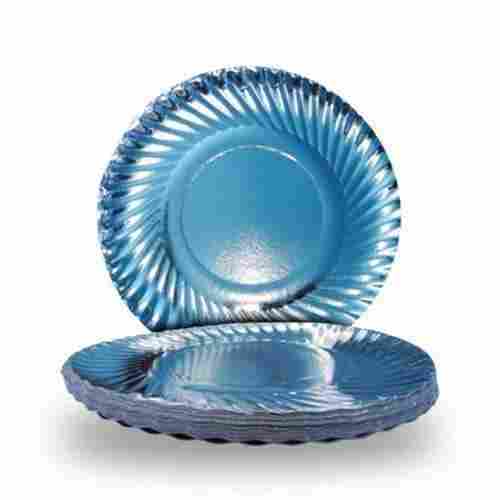 Heat And Cold Resistant Silver-Coated Plain Paper Round Disposable Plate For Food Serving