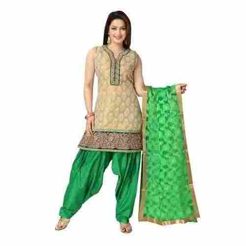 Multi Color Sleeveless Pure Cotton Silk Salwar Kameez Suits