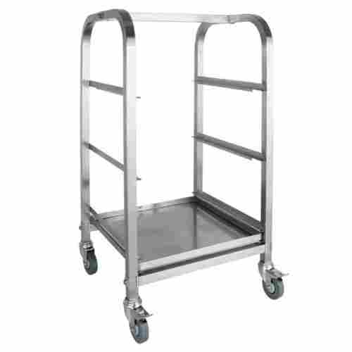 Three Shelves Easily Rotational And Durable Four Tier Glass Trolley